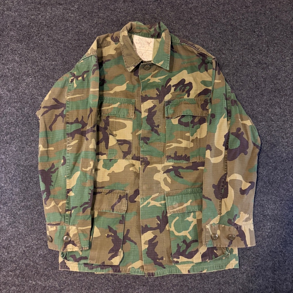 Vintage 1981 US Military Woodland Camo BDU Field Jacket XS Short Ripstop 80s